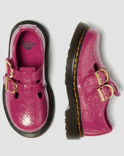 TODDLER 8065 GLITTER PATENT LEATHER MARY JANE SHOES in Fuchsia