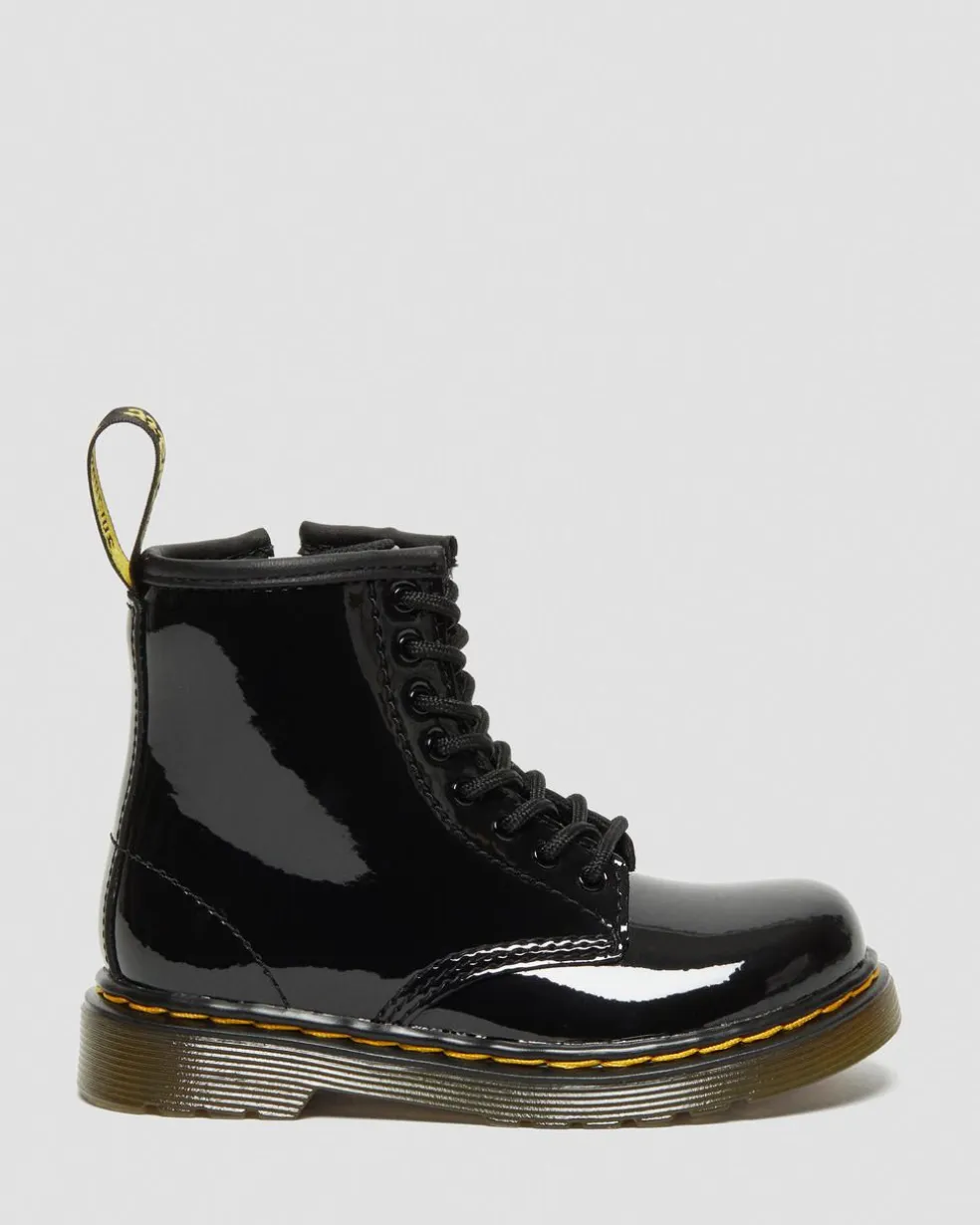 Toddler 1460 Patent Leather Lace Up Boots in Black