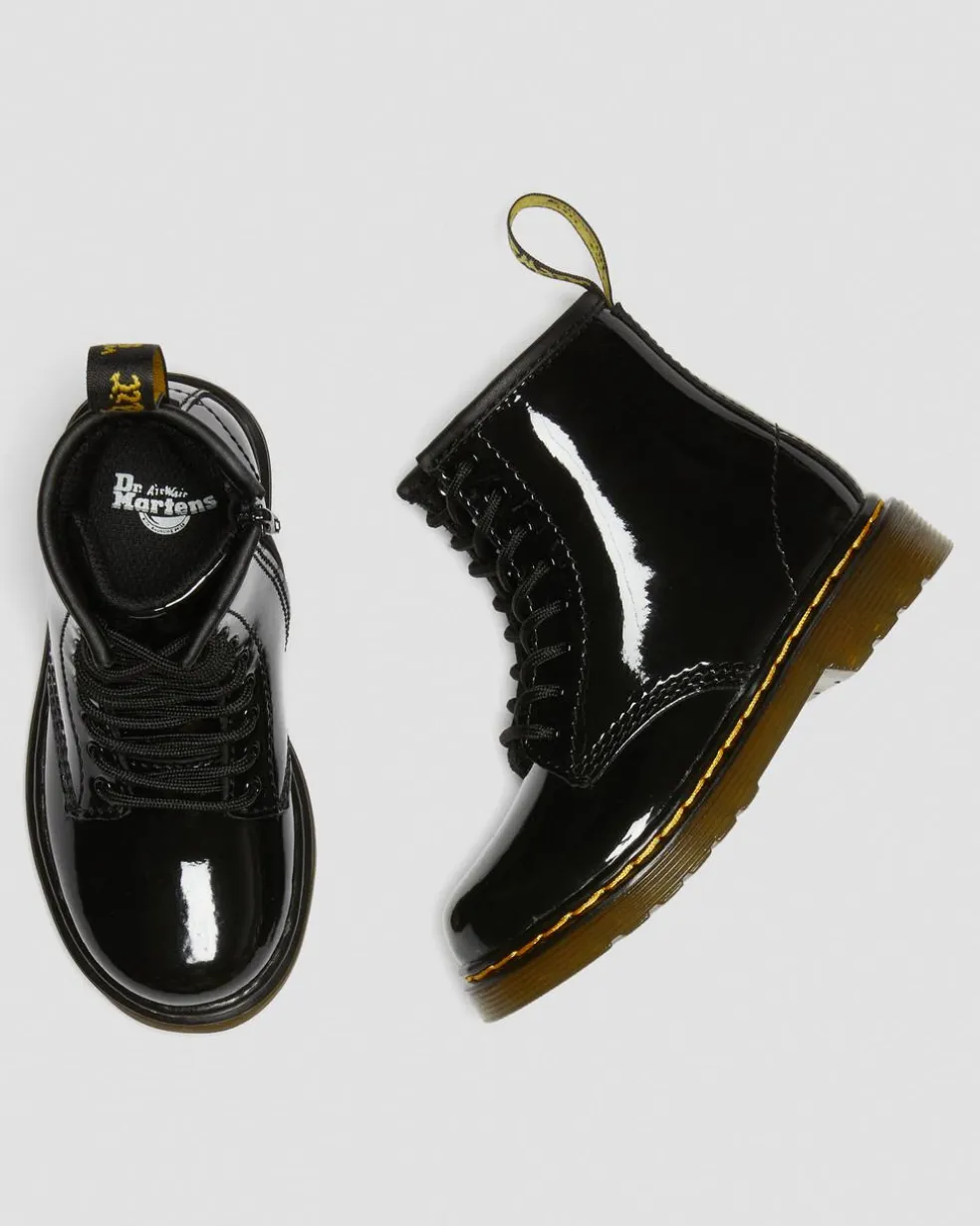Toddler 1460 Patent Leather Lace Up Boots in Black
