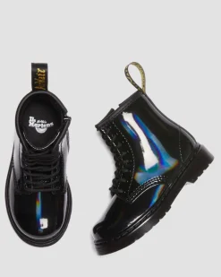 Toddler 1460 Rainbow Patent Leather Lace Up Boots in Black