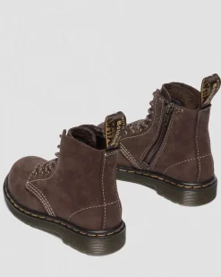 Toddler 1460 Tumbled Nubuck Boots in Dark Brown