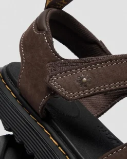 Toddler Marlowe Flower Debossed Nubuck Strap Sandals in Dark Brown