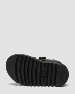 Toddler Marlowe II Glitter Heart Leather Strap Shoes in Black