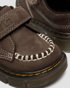 Toddler Raffe Strap Tumbled Nubuck Strap Shoes in Dark Brown