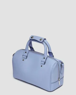 Top Handle Kiev & Patent Leather Bag in Cornflower Blue