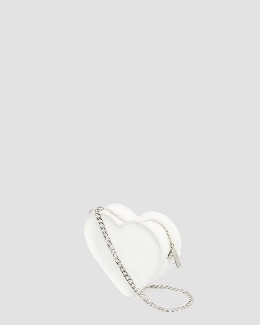 Vegan Mini Heart Shaped Bag in White