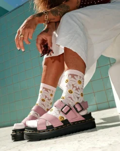 Voss II Athena Leather Strap Sandals in Dusty Rose