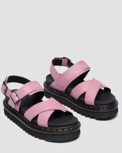 Voss II Athena Leather Strap Sandals in Dusty Rose