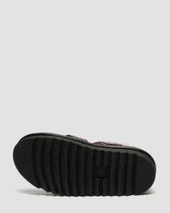 Voss II Distressed Patent Leather Sandals in Black