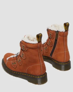 Women's 1460 Lace to Toe Fur Lined Buttersoft Lace Up Boots in Tan