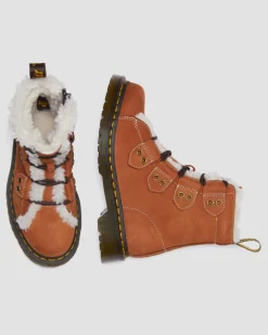 Women's 1460 Lace to Toe Fur Lined Buttersoft Lace Up Boots in Tan