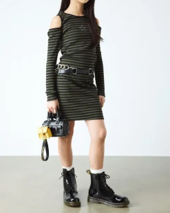 Youth 1460 Patent Leather Lace Up Boots in Black