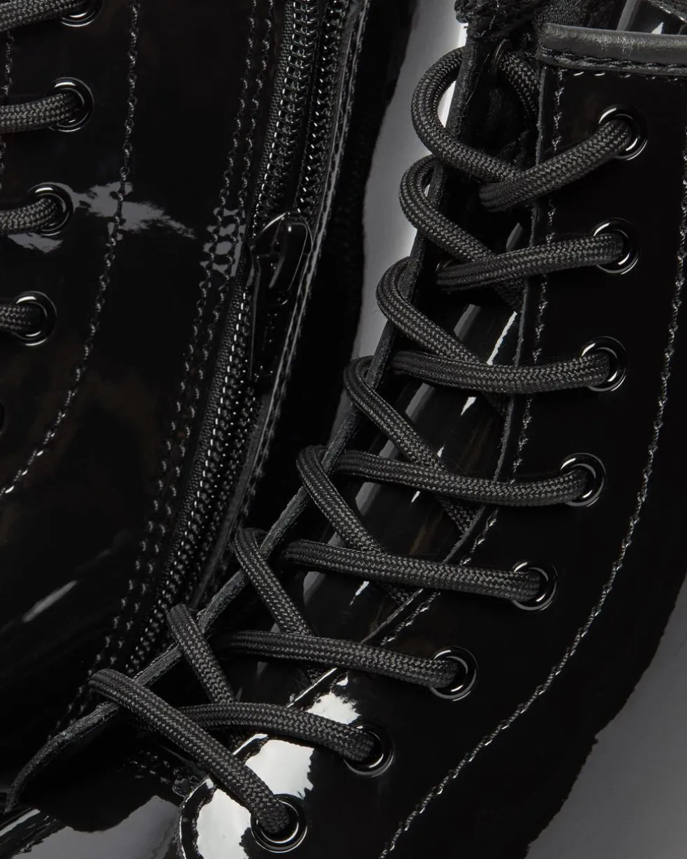 Youth 1460 Patent Leather Lace Up Boots in Black