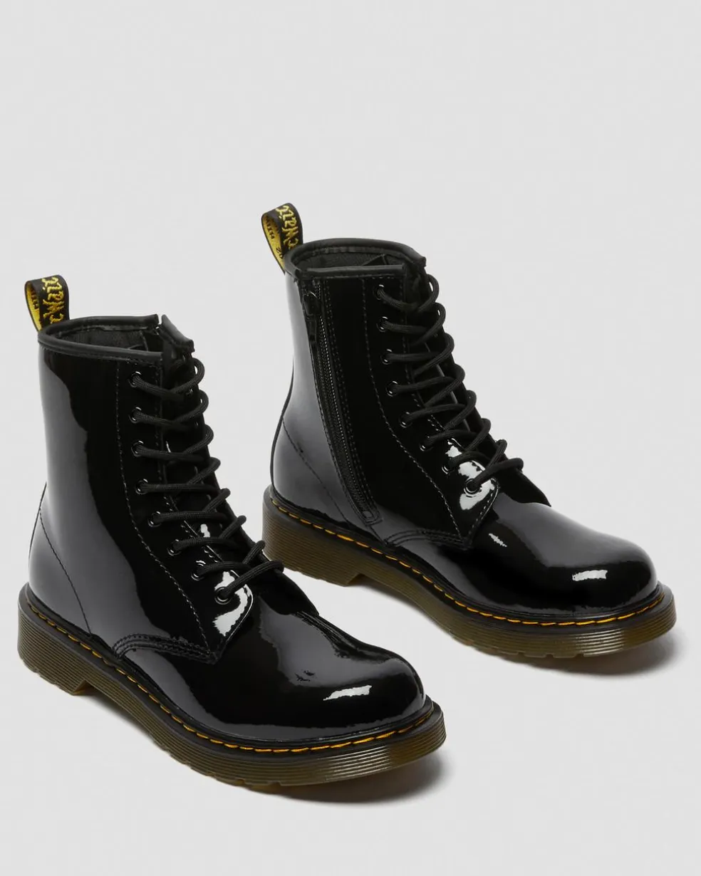 Youth 1460 Patent Leather Lace Up Boots in Black
