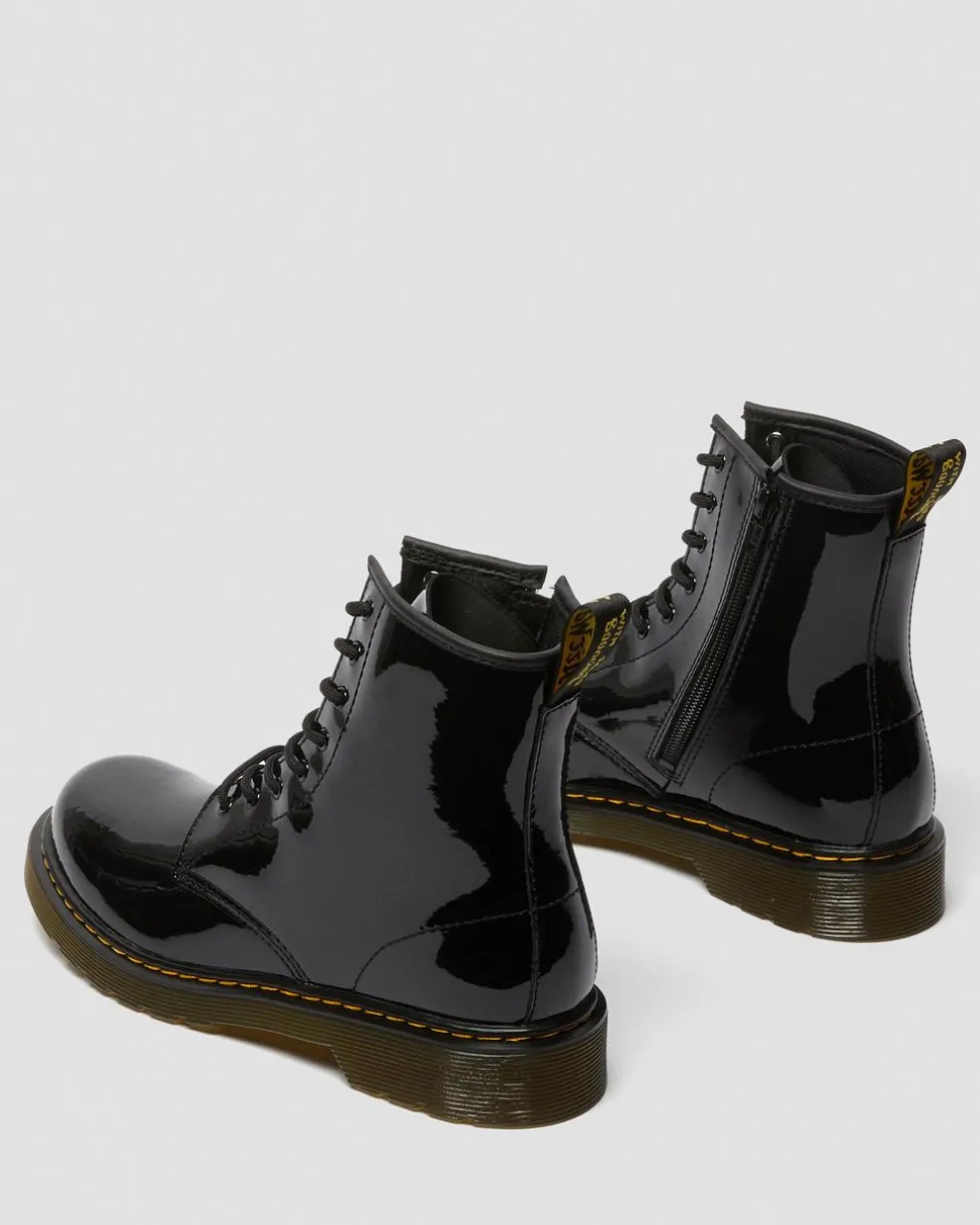 Youth 1460 Patent Leather Lace Up Boots in Black