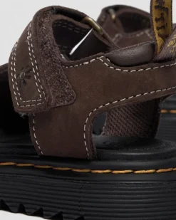 Youth Marlowe Flower Nubuck Strap Sandals in Dark Brown