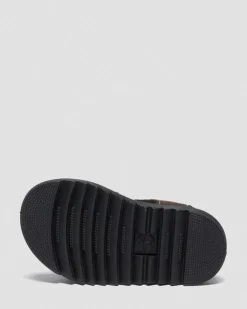 Youth Marlowe Flower Nubuck Strap Sandals in Dark Brown