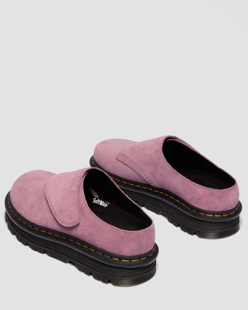 Zebzag Anywair Suede Platform Mules in Dusty Rose