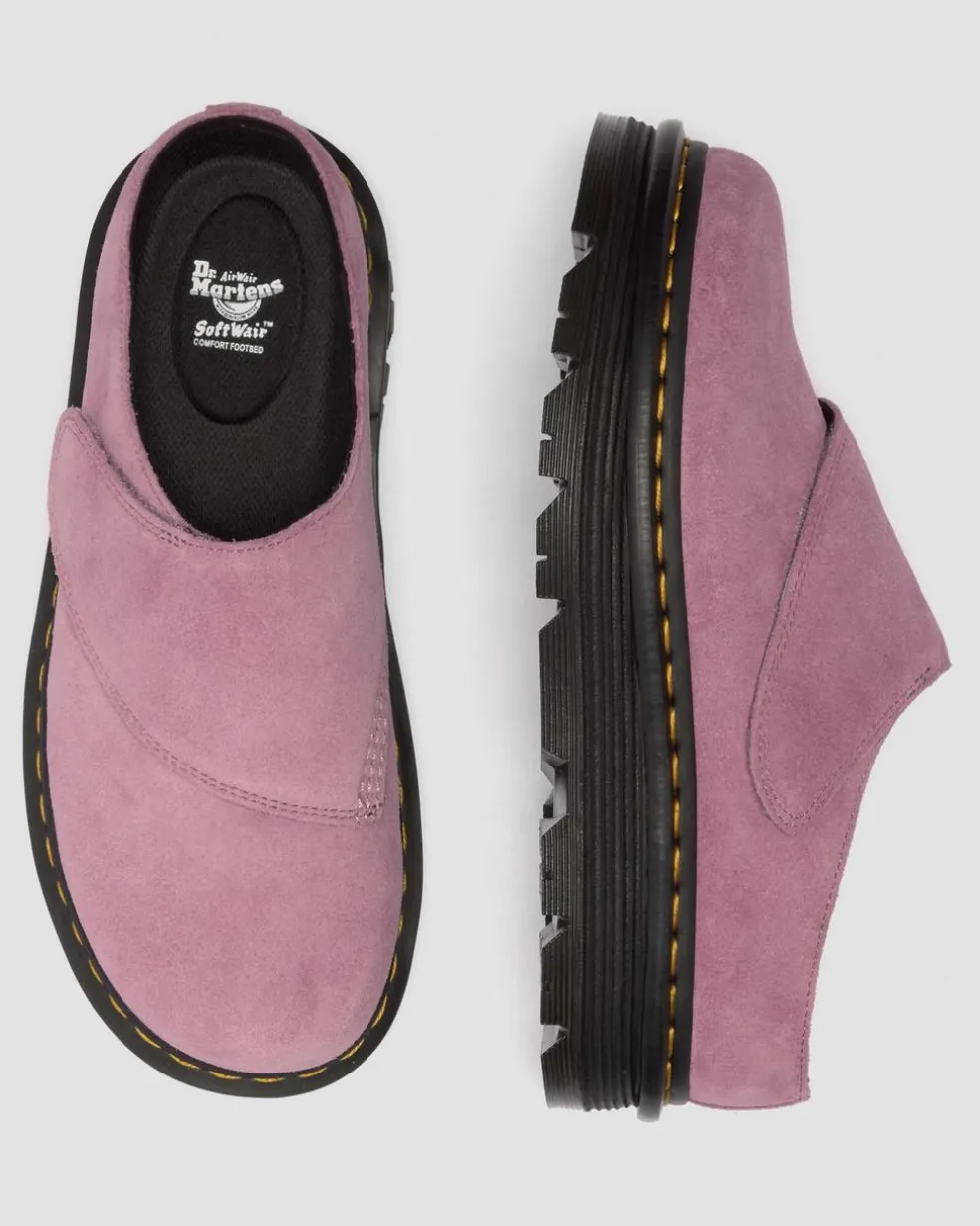 Zebzag Anywair Suede Platform Mules in Dusty Rose