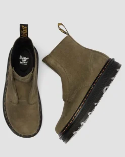 Zebzag Laceless Nubuck Boots in Dms Olive