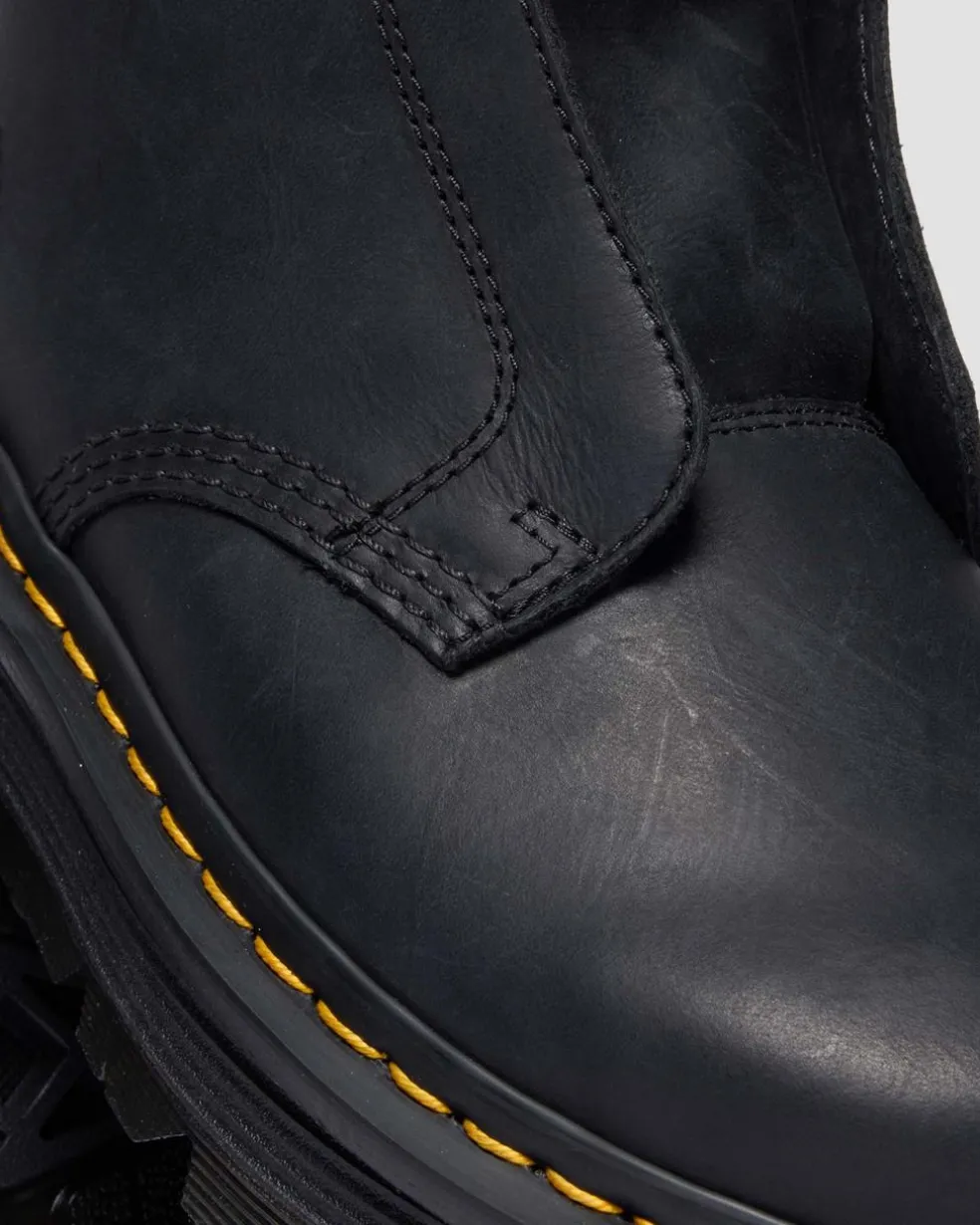 Zebzag Laceless Slip On Leather Boots in Black