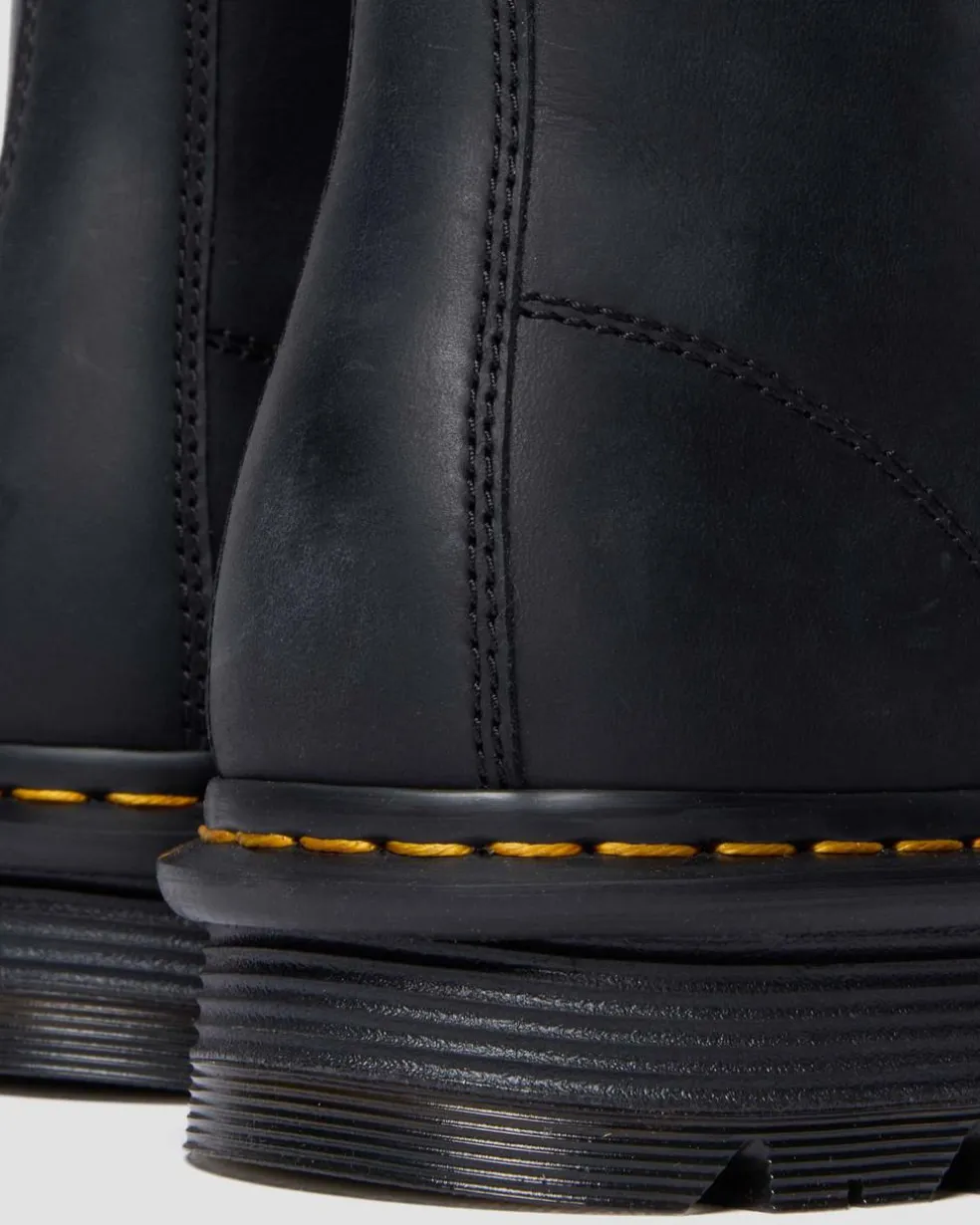 Zebzag Laceless Slip On Leather Boots in Black