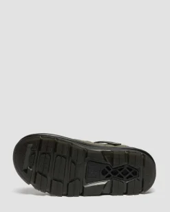 Zebzag Quilted Canvas Platform Mules in Dms Olive Green