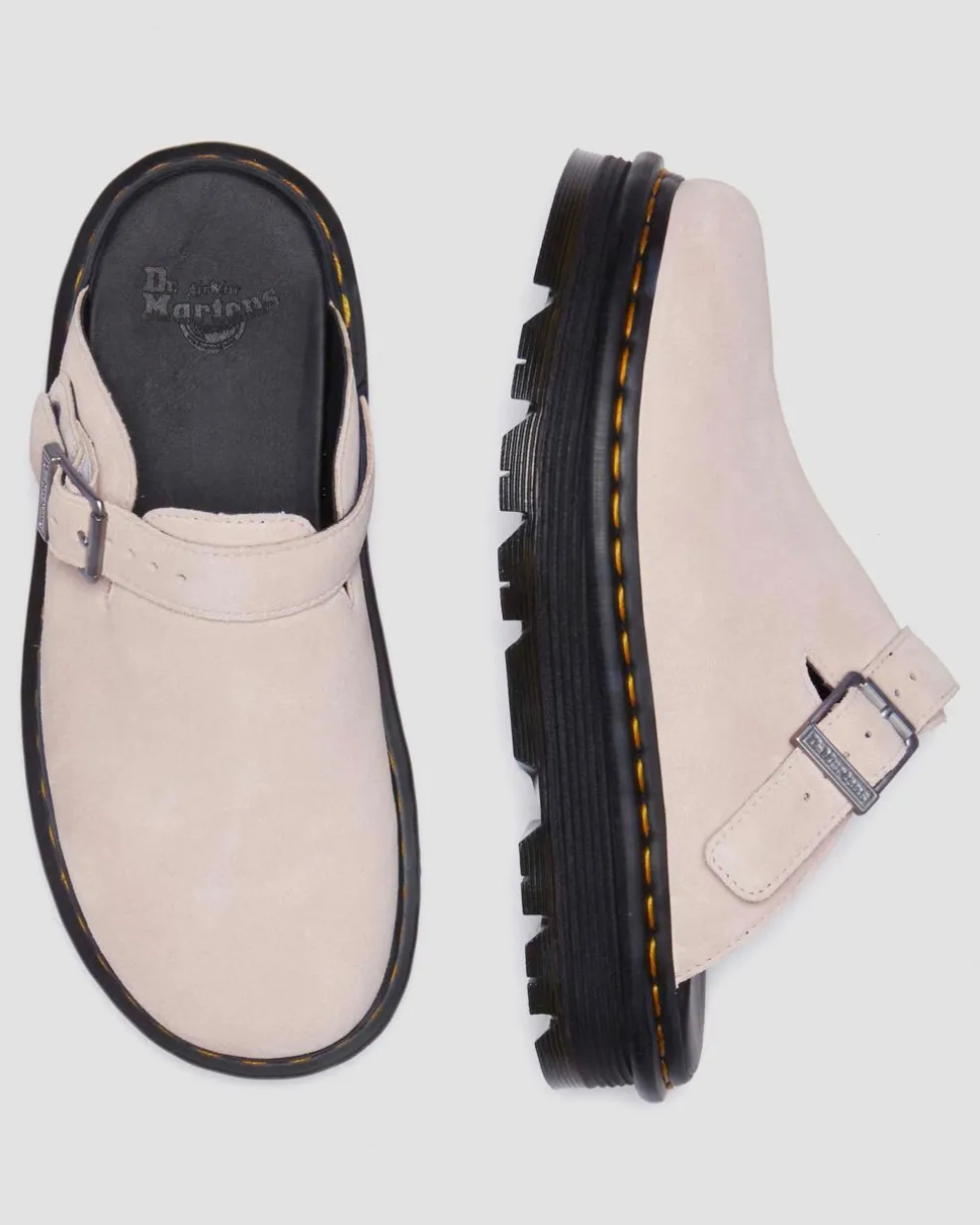 Zebzag Suede Casual Slingback Platform Mules in Powder Pink