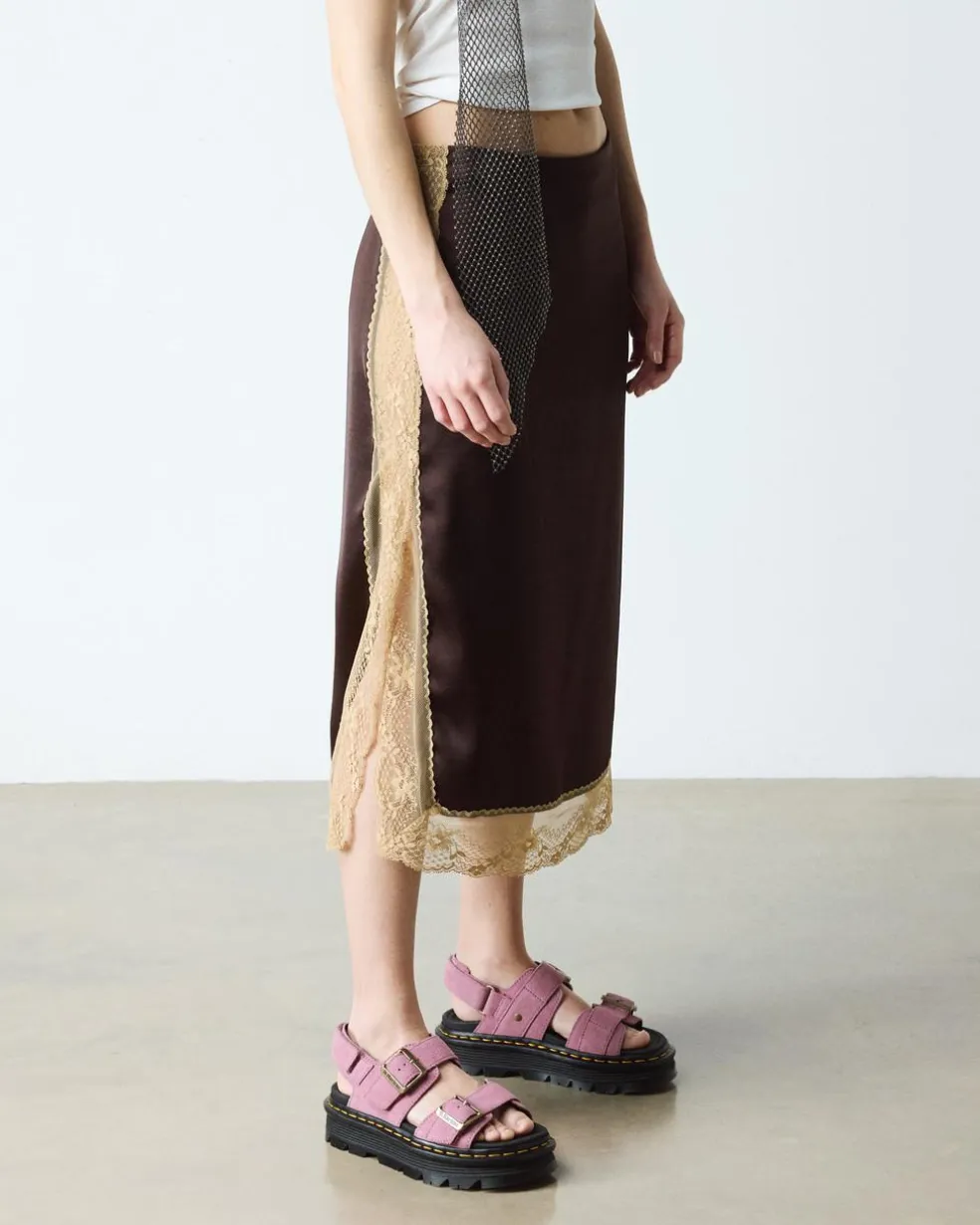 Zebzag Suede Platform Sandals in Dusty Rose