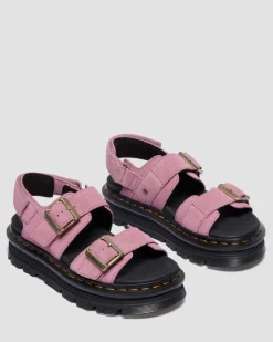 Zebzag Suede Platform Sandals in Dusty Rose