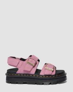 Zebzag Suede Platform Sandals in Dusty Rose