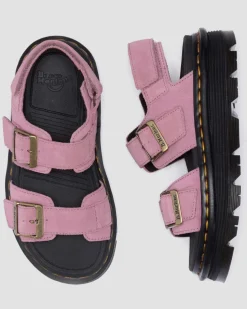 Zebzag Suede Platform Sandals in Dusty Rose
