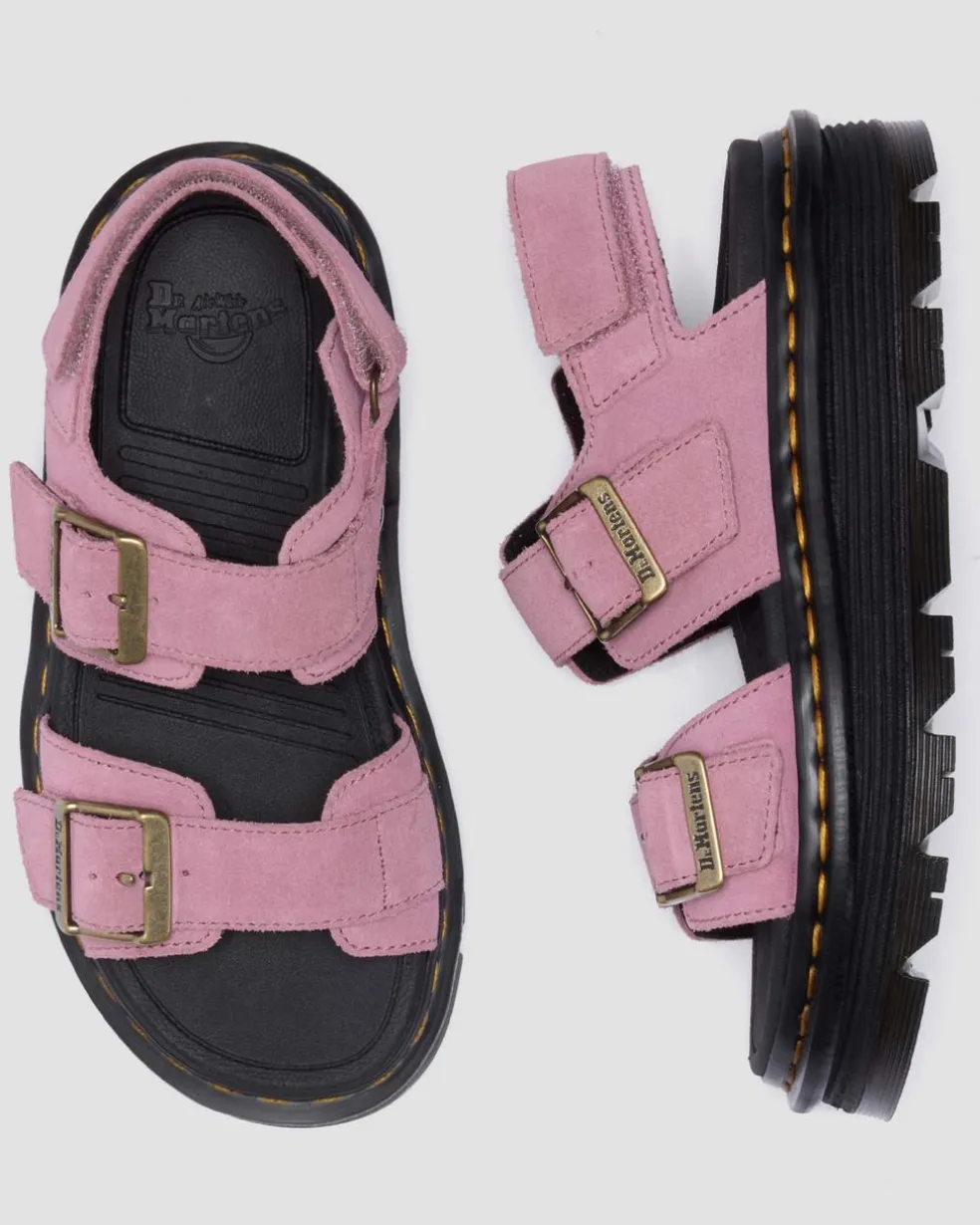 Zebzag Suede Platform Sandals in Dusty Rose