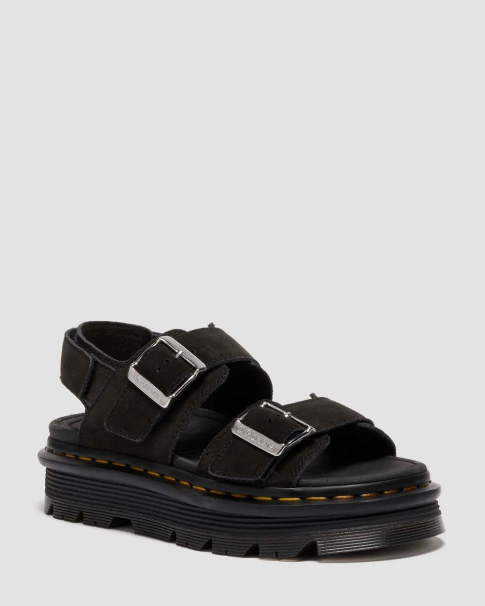 Zebzag Suede Platform Sandals in Black