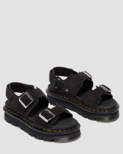 Zebzag Suede Platform Sandals in Black