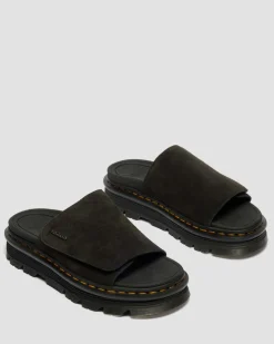 Zebzag Suede Platform Slides in Black