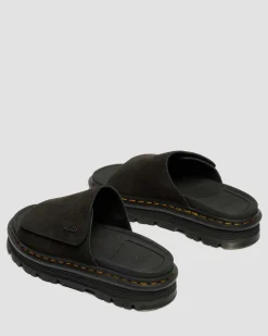 Zebzag Suede Platform Slides in Black