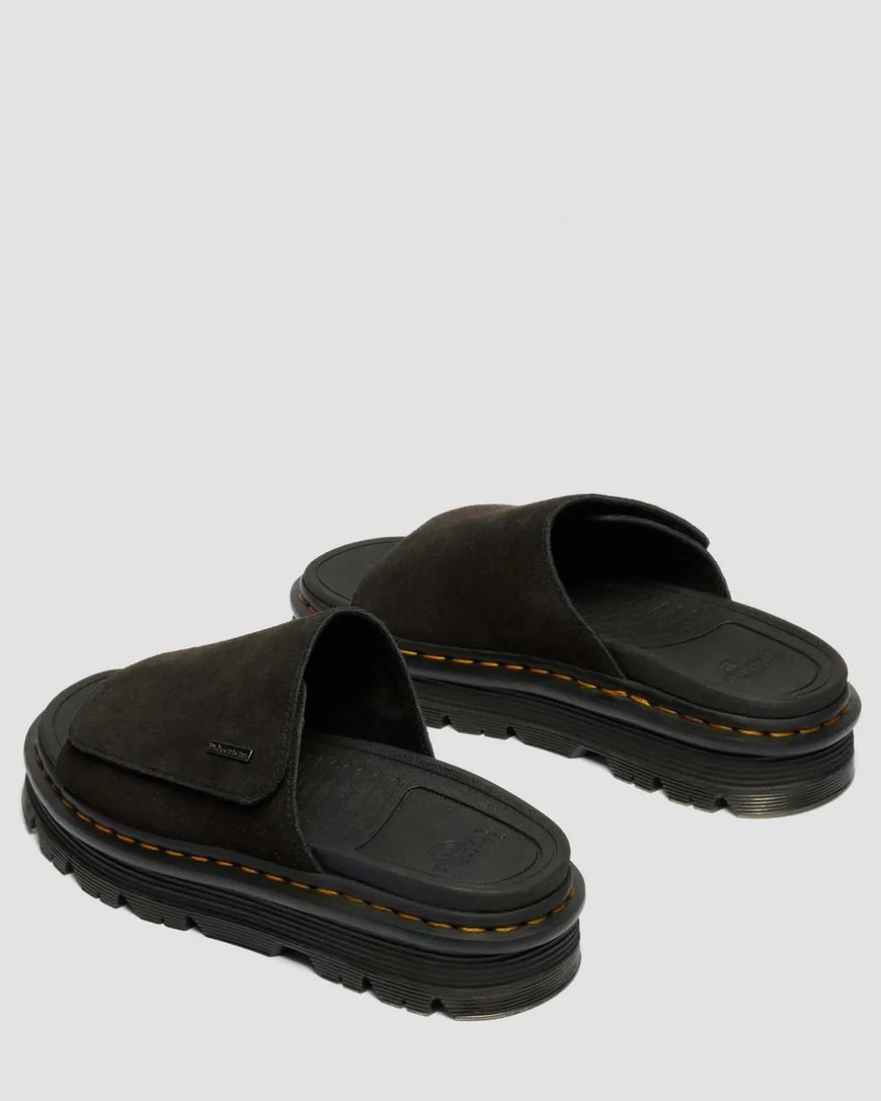 Zebzag Suede Platform Slides in Black