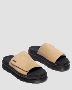 Zebzag Suede Platform Slides in Savannah Tan
