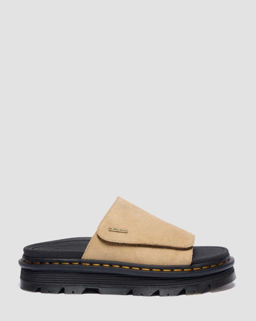 Zebzag Suede Platform Slides in Savannah Tan