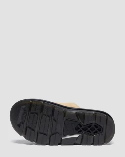 Zebzag Suede Platform Slides in Savannah Tan