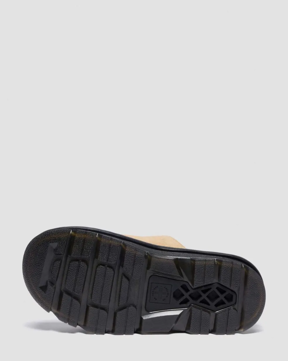 Zebzag Suede Platform Slides in Savannah Tan